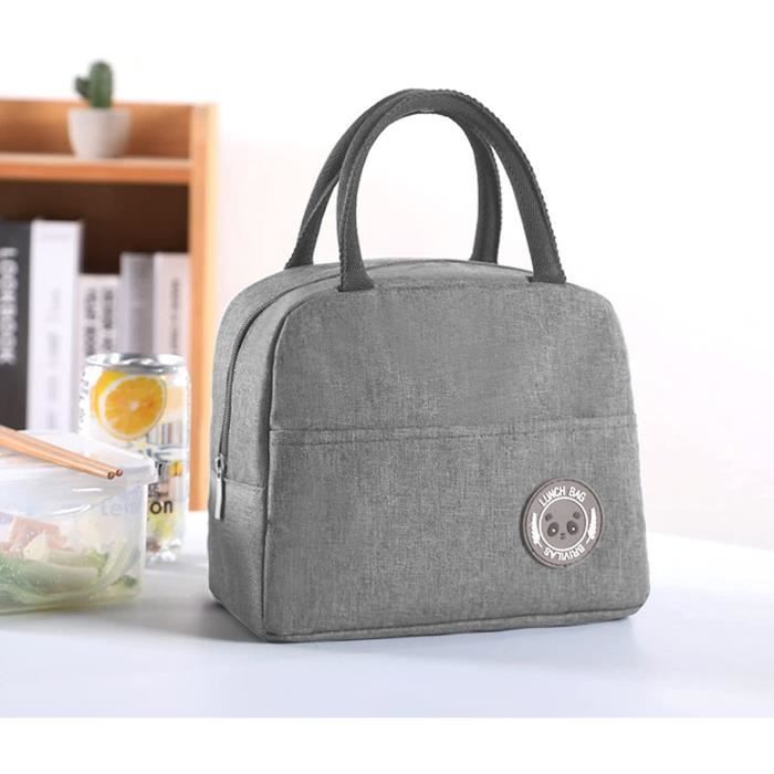Sac Isotherme Repas Pliable – 25x16x8 Cm – Capacité 3.2L – Gris – Pour Bureau, École, Pique-nique – Garde Au Chaud/Froid 4-8h