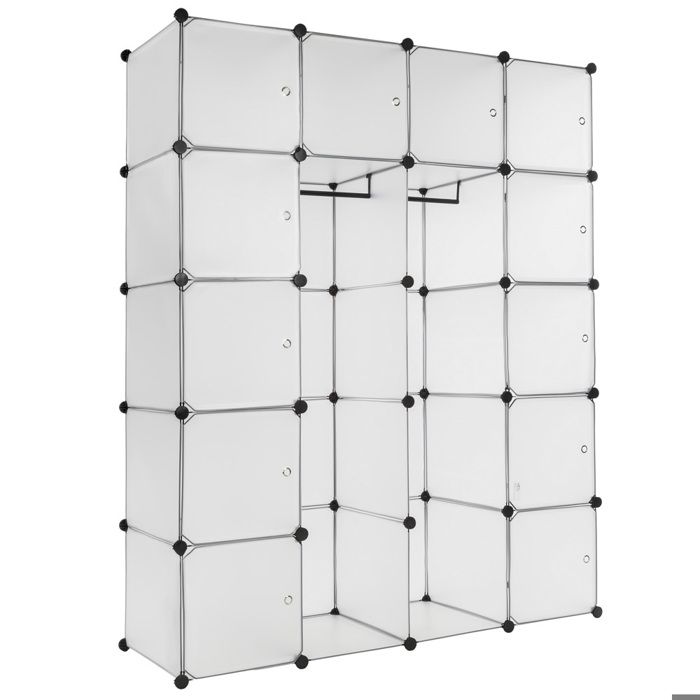 TECTAKE Armoire Penderie Modulable 147 cm x 47 cm x 183 cm en Plastique