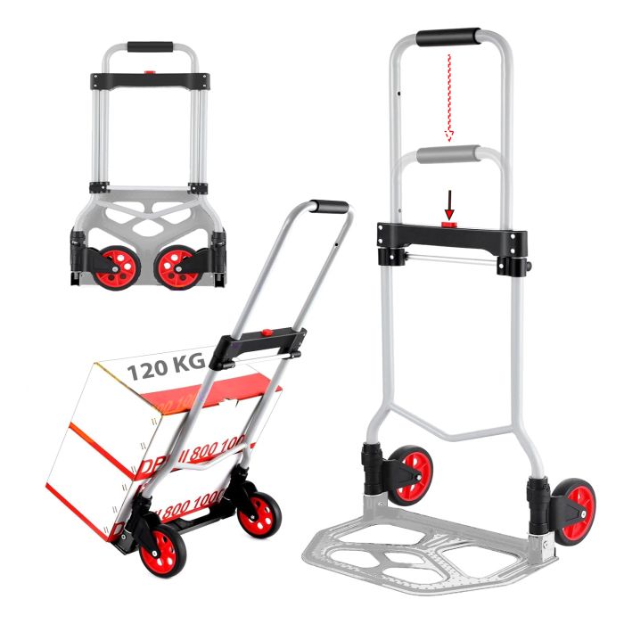 Chariot de courses pliable, chariot de transport utilitaire, chariot à main portable