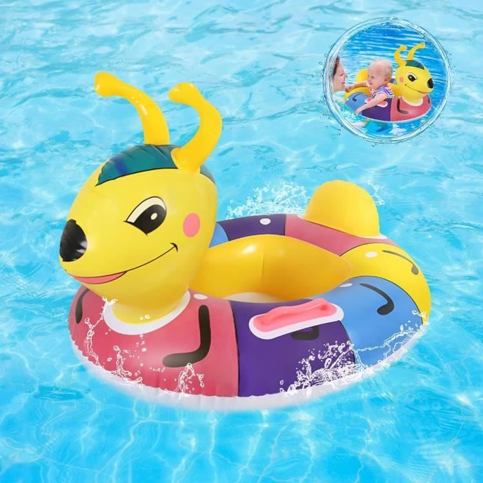 Bouée Bague de Natation Flottante pour Bébé Mentonnières Coussin Doux