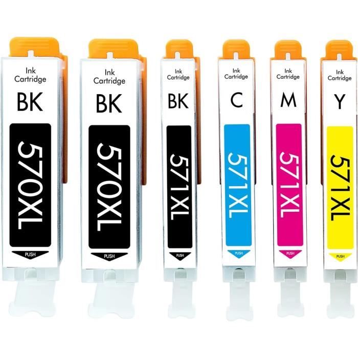 Inchiostro Stampante Canon 5 Cartucce D'inchiostro Compatibili Per Canon Pixma - Modelli PGI570XL, CLI571XL, MG5750-5753, Colori CMYK Canon Grandangolo - Foto 10