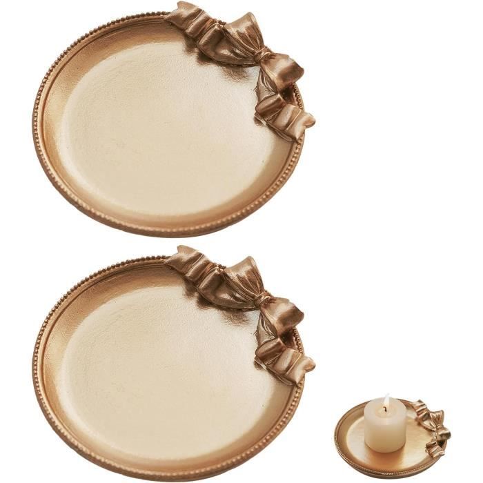LINGJIA Lot De 4 Porte-Bougies 9cm En Fer Noir - Décoration Table Mariage Et Fêtes