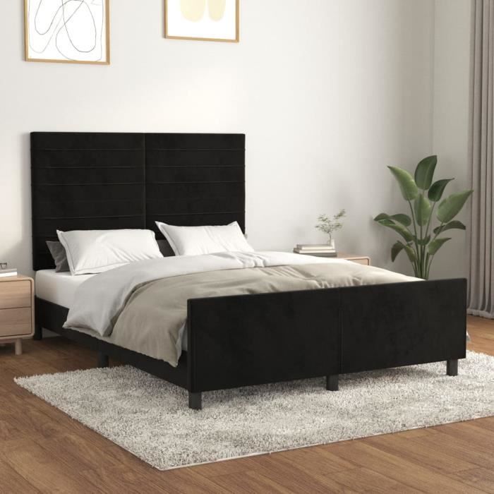 Cadre de lit PIANO velours 140x190cm