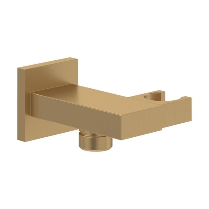 Support mural pour douchette avec raccordement VILLEROY ET BOCH Universal Showers rectangulaire or brossé - vue 2
