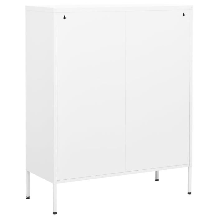 Buffet haut-Armoire de rangement blanc 68x39x101,5 cm acier 646889 Buffet haut-Armoire de rangement blanc 68x39x101,5 cm acier 646889