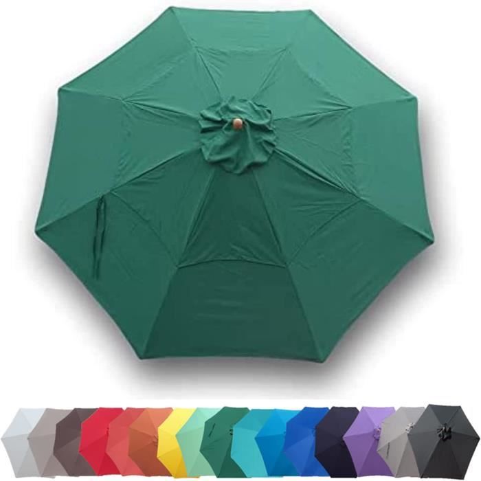 Toile de remplacement pour parasol dextérieur YSTP - Vert - Diamètre 3m - 8 baleines