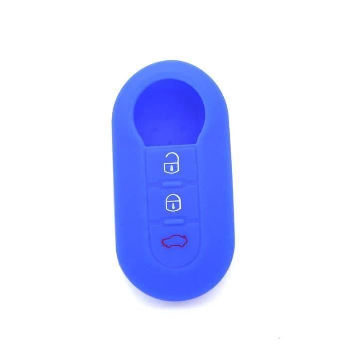 Coque Silicone Clé Voiture 3 Boutons - Compatible Kia Rio, K2, Hyundai I20, I30... - Bleu Clair