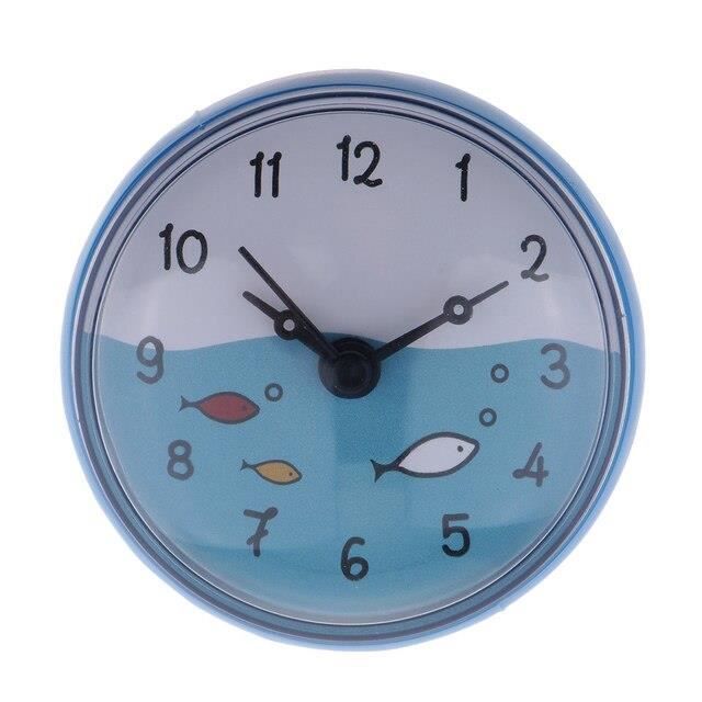 Horloge Murale Étanché Salle De Bain – Silencieuse Avec Ventouse, Design Moderne Gris 20,5 Cm