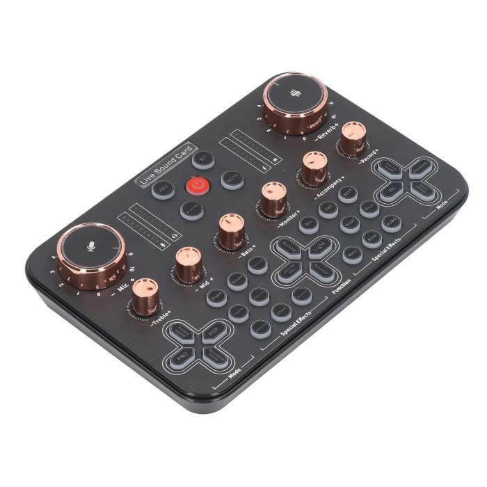 F998 Carte Son Live - Mixage DJ, Effets Vocaux & 16 Sons D'ambiance Pour Streamers