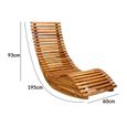 Chaise Longue à Bascule Pliable en Bois d'acacia certifié FSC Transat Ergonomique Bain de Soleil Jardin Sauna，1 pièce-1