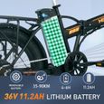 HITWAY Vélo électrique Pliable 20" E-Bike Noir-Orange - Batterie 36V - 11,2Ah - Ecran LCD+HITWAY Sac Noir-1
