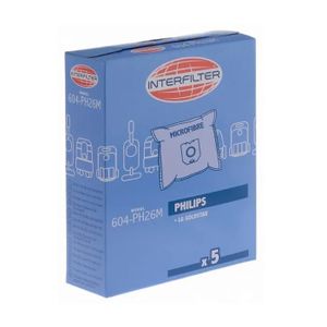 PakTrade 5 Sacchetti Per Aspirapolvere In Microfibra + Filtro – Compatibili Con Philips FC9060 Jewel E Altri Modelli AEG, Electrolux, Swirl