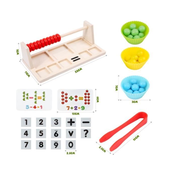Boulier - Éducatif - Enfant - Apprendre à compter de 1 à 10 - Jouet en bois - 3 ans et plus - Jeux - Jouets