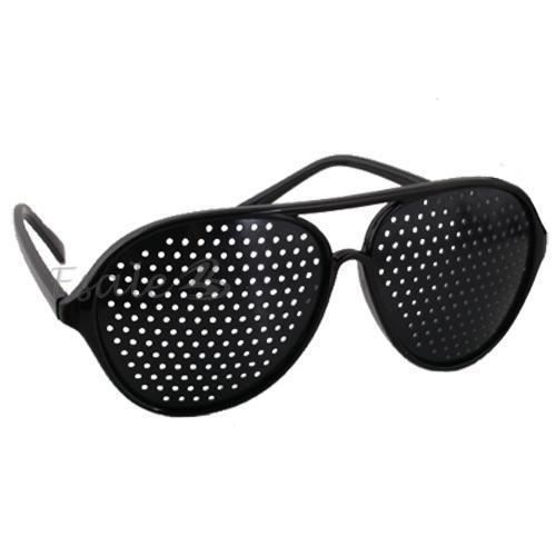 Lunettes Sténopéiques Noires DAUCO – Lunettes à Trous Pour Reposer Les Yeux, Amélioration Vision, Tonification Musculaire Oculaire