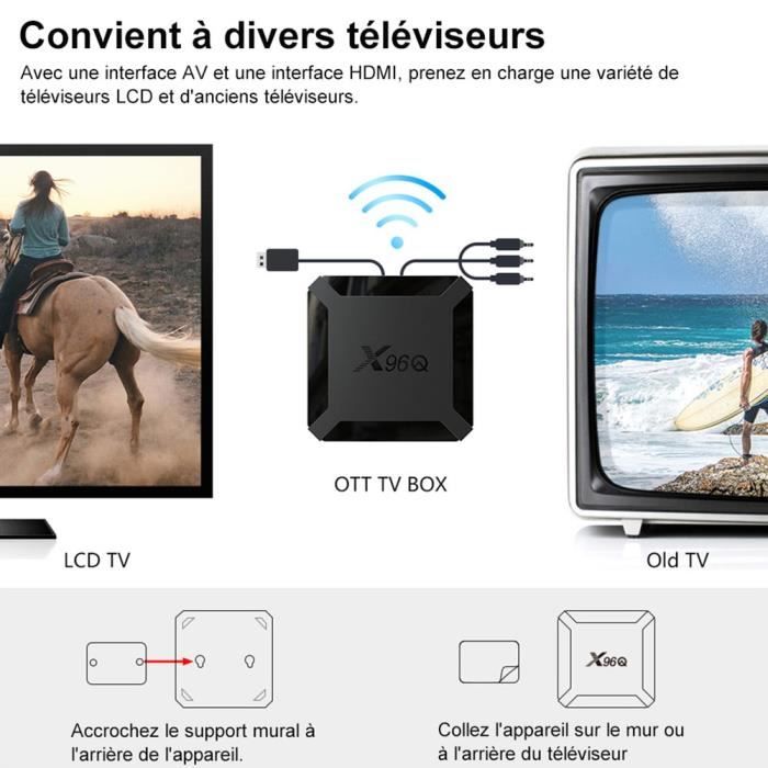 Boîtier Smart TV X96Q,Android 10,4K,Allwinner H313 Quad Core,2 go 16 go,Support Wifi,décodeur