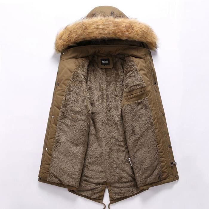Manteau Long Fausse Fourrure Homme - Parka Hiver Chaud, Style Oversize Doux