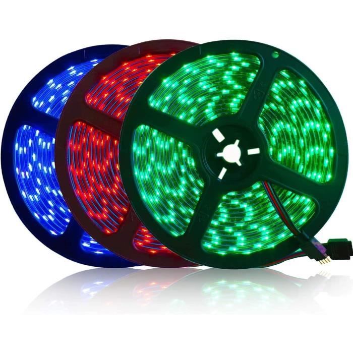 12V Bande Led Rgb, 5M Ruban Led Noir Carte Pcb 5050 Ip65 Étanche 300 ...