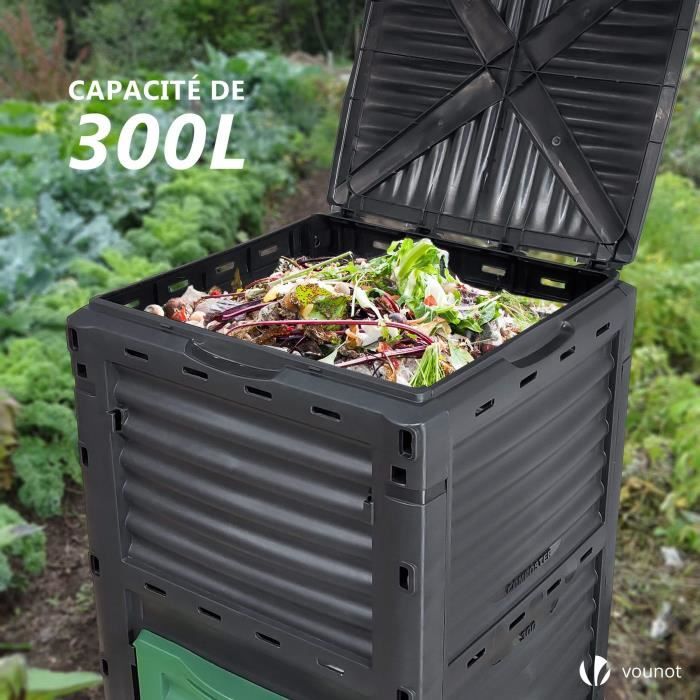 Dripex Composteur de Jardin Rotatif 360° Double Chambre 160L Bac à Compost  pour Déchets Pelouse - Noir - Cdiscount Jardin