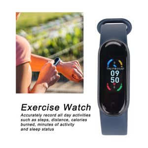Montre Bracelet Multifonction Avec Alarme Vibrante - Compteur De Pas, Suivi Sommeil, IP65 - Charge USB (Noir) - 5