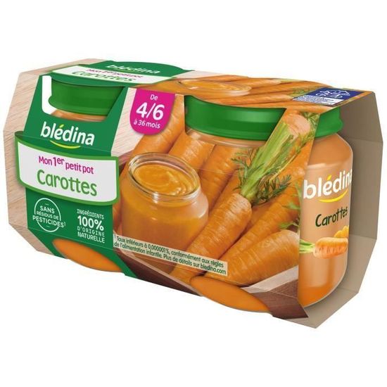 Lot De 3 Bledina Mon 1er Petit Pot Carottes 2x130 G Des 4 6 Mois Achat Vente Legumes Cuisines Lot De 3 Bledina Mon 1er Petit Pot Carottes