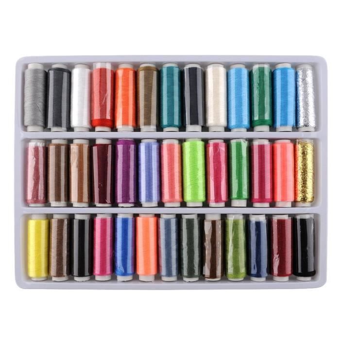 Kit de fils à coudre, 36 couleurs en polyester, 400 m par bobine, pour la  couture à la main, la broderie, les voyages et le bricolage