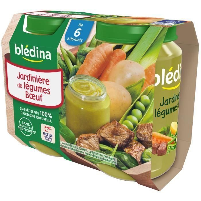 BLEDINA Blédina pot légumes pâte boeuf 2x200g dès 9 mois pas cher