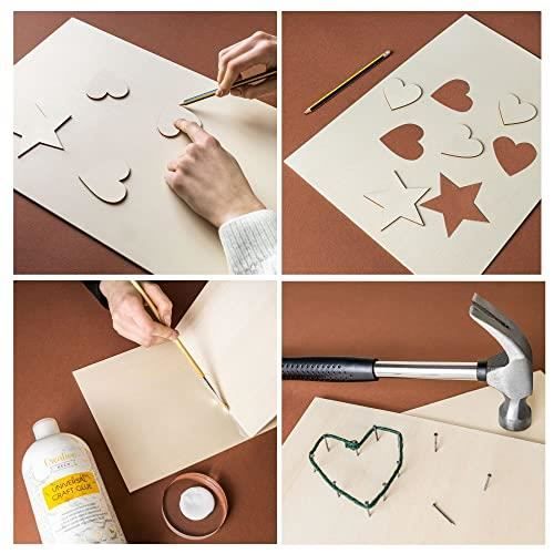 Creative Deco Lot De 5 Feuilles De Contreplaqué | 30,5 X 20,3 Cm | Épaisseur 0,82 Mm | Plis De Bois De Bouleau De La Baltique De Qualité B/B Non Fini