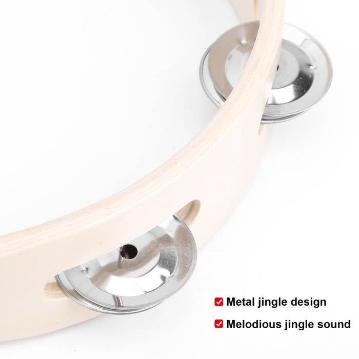 Lot De 4 Tambourins En Bois – 10, 15, 20, 25 Cm – Avec Maillets – Pour Fêtes, Spectacles, Animations