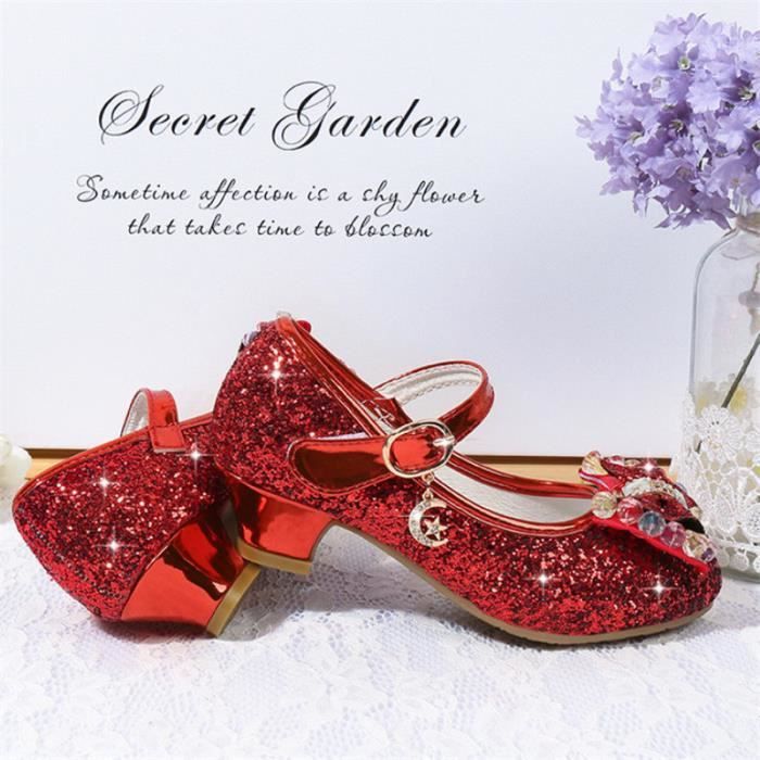 Ballerine rouge paillette fille 2025
