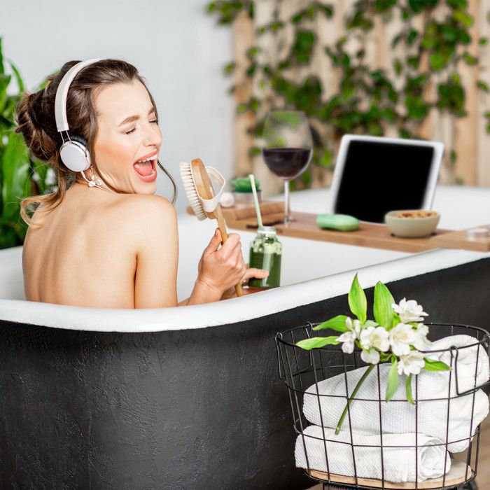 Pont De Baignoire Relaxdays En Bambou - 70cm - Avec Porte-Verre Et Support Tablette - Nature