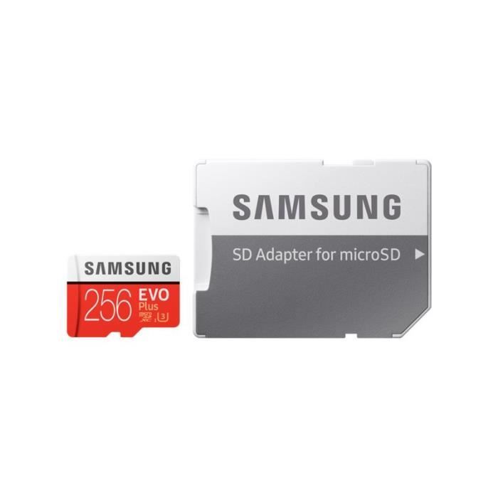 Samsung 256Go MAX lecture 100 Mo S ecriture 90 Mo S Memoire Micro SD SDXC 256G Carte EVO PLUS C10 TF Cartes U3 Flash avec adaptat. Cdiscount Appareil Photo