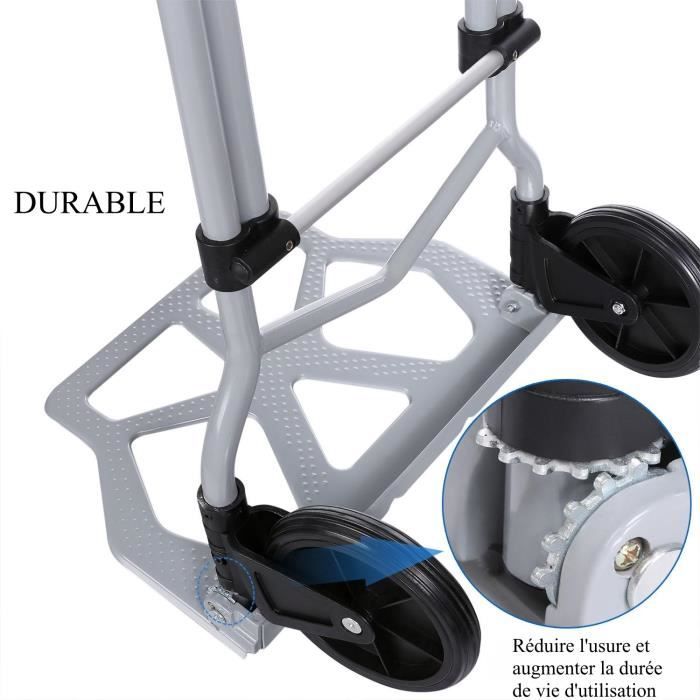Diable pliable Charge max 100KG Chariots à main Portable bagage avec roues  en caoutchouc Chariot de Transport Alliage d'aluminium - Cdiscount Bricolage
