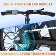 HITWAY Vélo électrique Pliable 20" E-Bike Noir-Orange - Batterie 36V - 11,2Ah - Ecran LCD+HITWAY Sac Noir-3