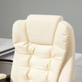 Fauteuil de bureau fauteuil manager grand confort réglable dossier inclinable repose-pied revêtement synthétique crème-3