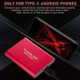 Disque Dur Externe Portable WOSHITE - 4To - Rouge - OTG Type-C USB + Pochette de Stockage en Tissu-3