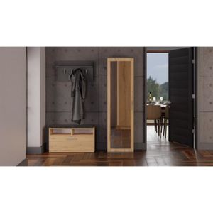 IDMarket Vestiaire D'Entrée PIERO 79 Cm - Design Industriel Bois Et Métal