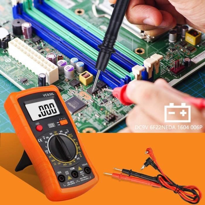 Multimètre numérique, multimètre automatique numérique, testeur électrique  professionnel, voltmètre / résistance / continuité / diodes s'appliquent  aux laboratoires