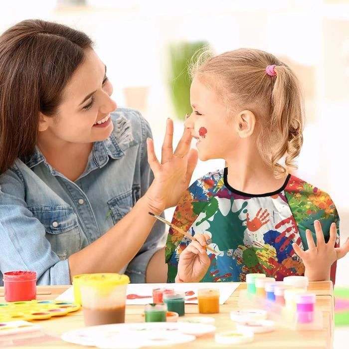 Tablier de Peinture pour Enfants - Tablier Confortable à Manches