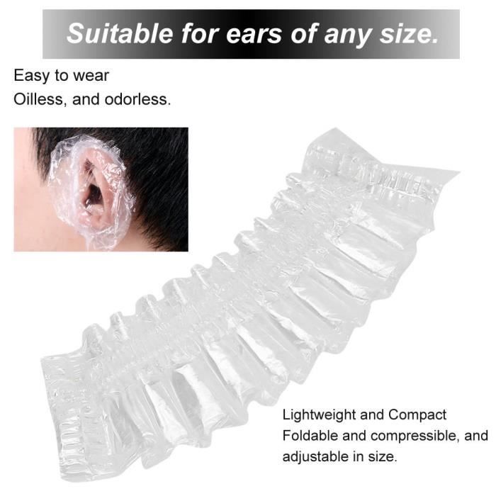 WXNPA 2 Paires Cache-Oreilles Pour Coiffure - Protection Étanchéité Bain Douche Et Coloration Cheveux (Noir)