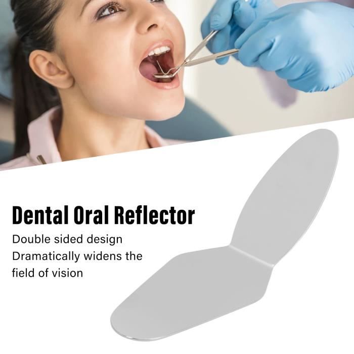 Orthodontie dentaire Miroir double face Réflecteur oral