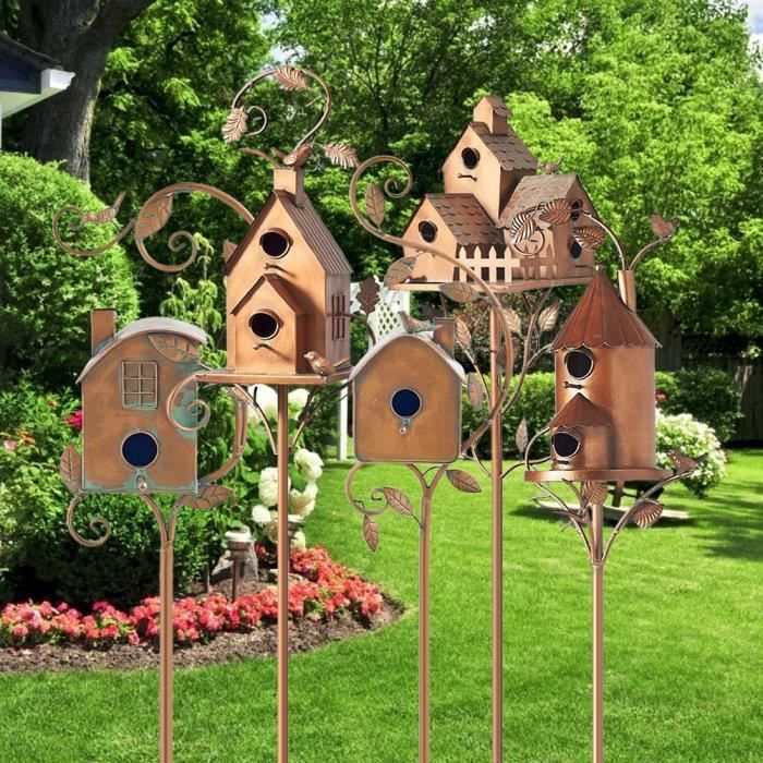 Agierg Maison d'oiseau en bois Nichoir Nids d'oiseaux suspendus Décoration  de jardin à la maison