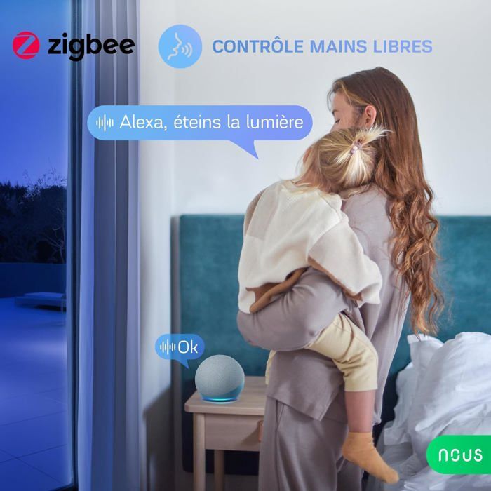 Zigbee Prise Connectée 16A, 3680W Prise Connectée Alexa Avec