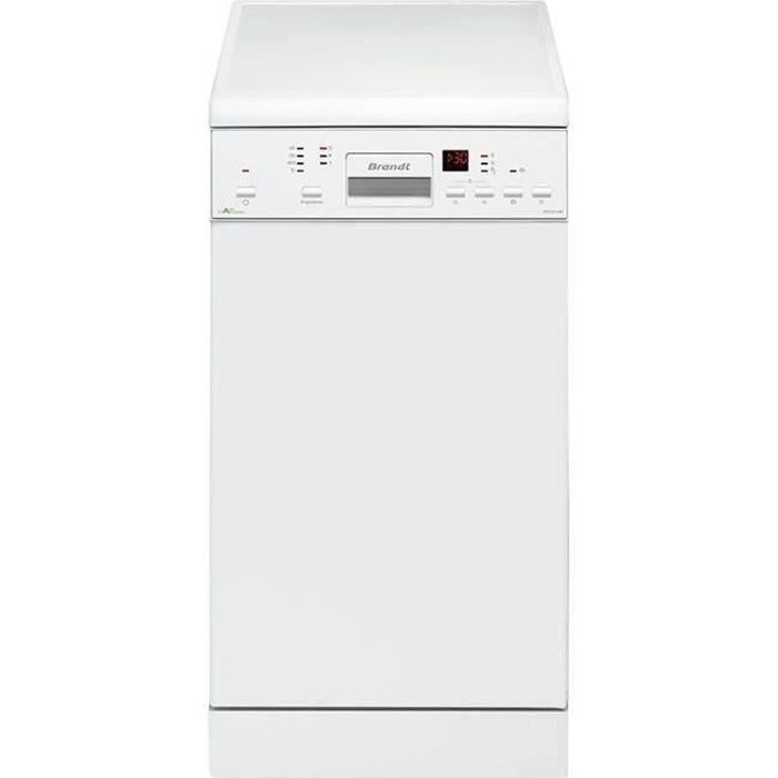 Lave-vaisselle pose libre BRANDT DFS1010W - 10 couverts - L45cm - 47 dB - Blanc
