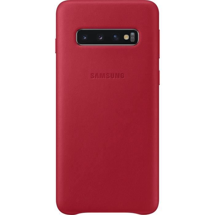 Samsung Coque en cuir S10 - Rouge bordeaux