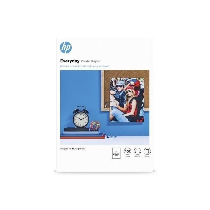 Papier photo brillant HP Everyday - 100 feuilles/A4/210 x 297 mm - Polyvalent 200 g/m²