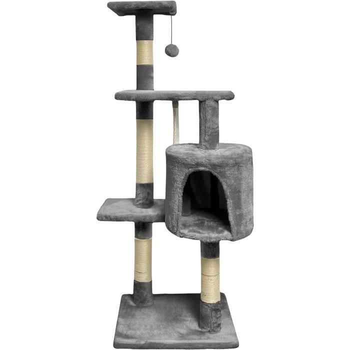 Arbre À Chat PALOMA PA-114 – 3 Plateformes, 1 Corde, 1 Niche, Poteaux À Griffer - vue 2