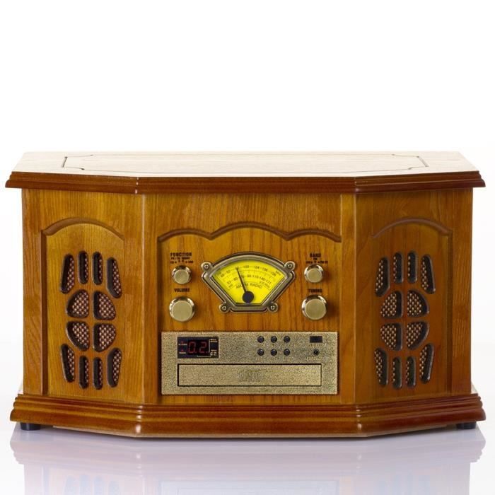 Chaîne HiFi Rétro Inovalley – Son Bluetooth, Design Bois, Multifonction !