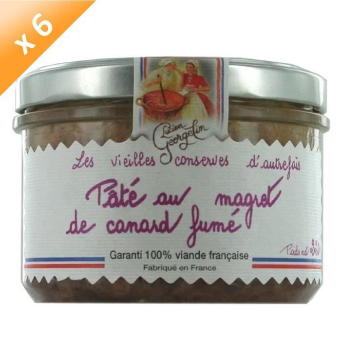 Lot de 6 Pâtés au Magret de Canard Fumé 220g LUCIEN