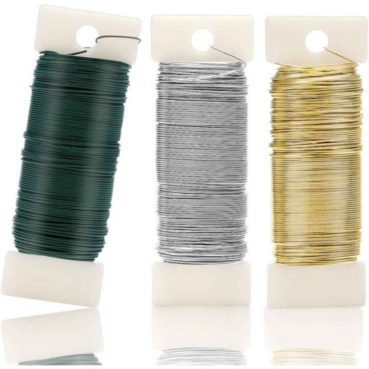 Lot De 4 Rouleaux De Fil De Fer Souple Argenté – 200 M Au Total – Pour DIY, Jardin, Bricolage