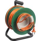 Enrouleur éléctrique ZENITECH 25m - sans prise - avec pied en métal et coupe circuit - 2x1,5 mm²